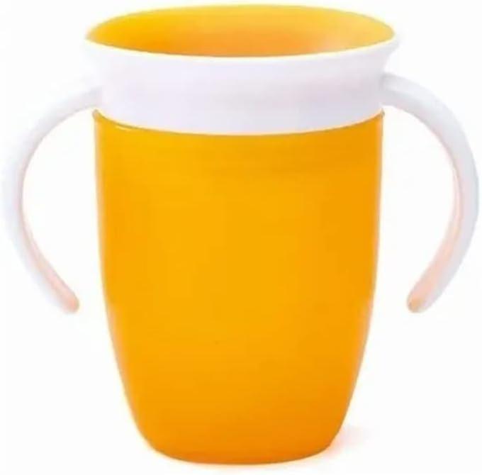 Baby Drinking Cup, 360 Degrees Sealing Double Handles Baby Silicone Drinking Cup 240ml Capacity Baby Trainer Cup for Home Travel