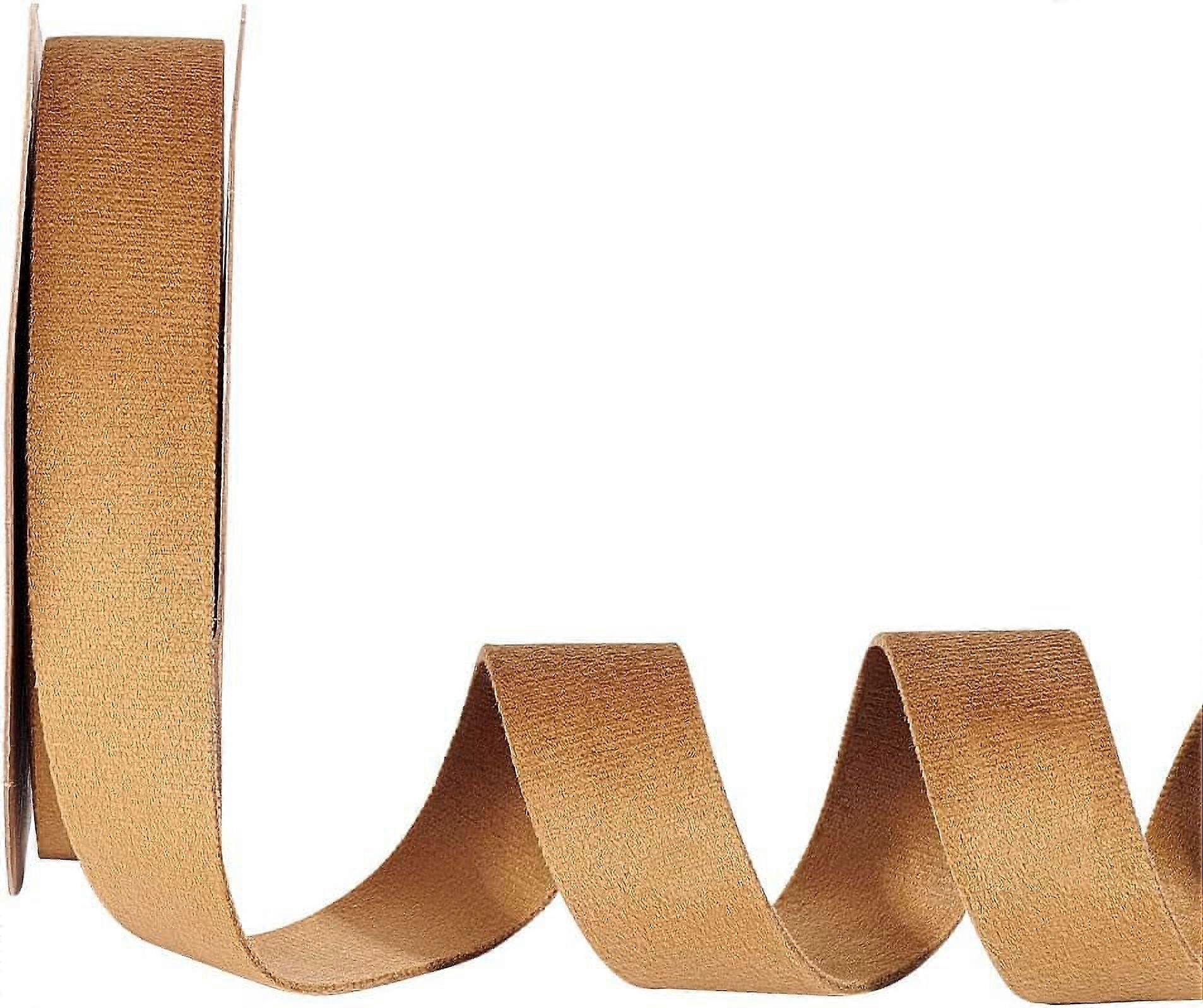 1roll Single Side Velvet Ribbon Camel Satin 10 Yds x 1