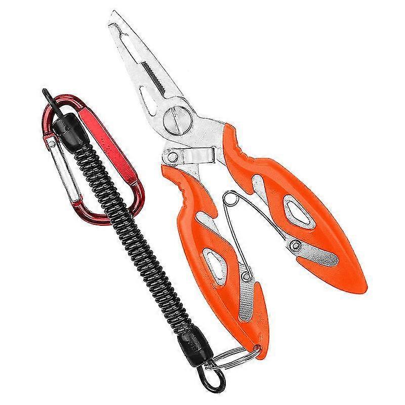 Fishing Pliers Multi Function Hook Remover Stainless Steel Wire Cutters With Sheath Lanyard
