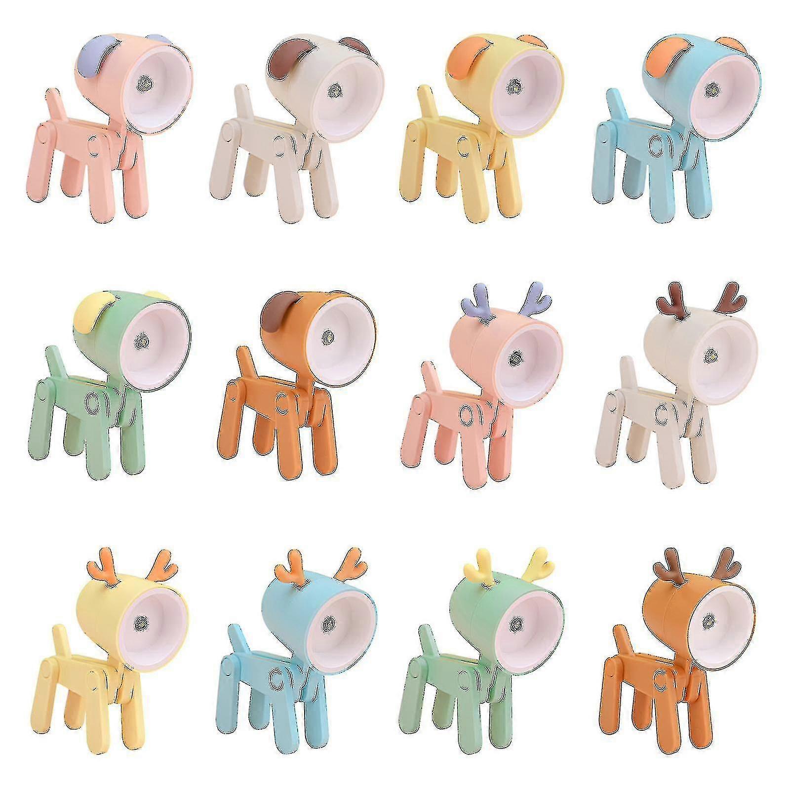 Mini Karikatür Hayvanlar Led Masa Lambası Taşınabilir Ayarlanabilir Sevimli Evcil Hayvan Gece Işığı