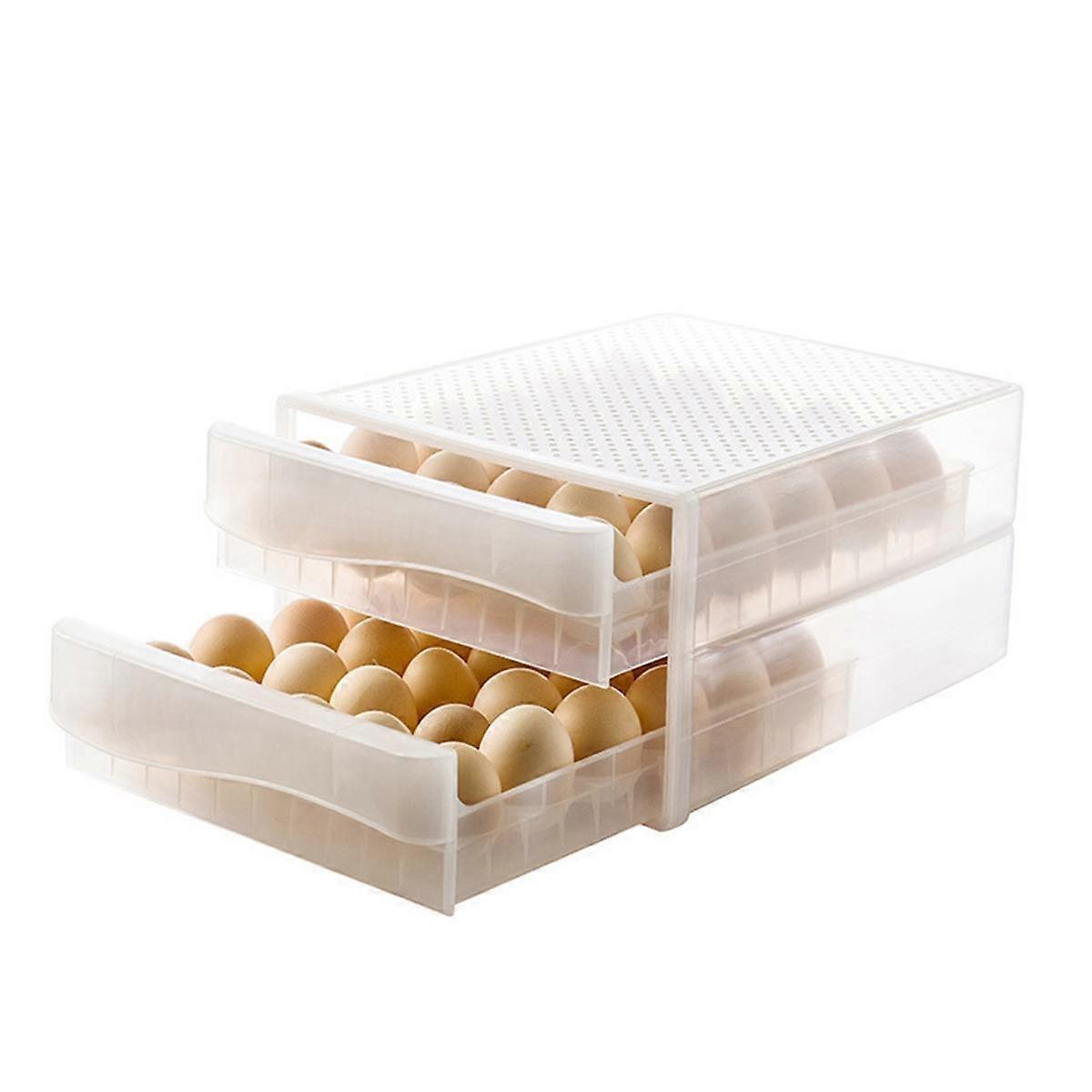 Drawer Box Case Egg Storage Box Kitchen Supplies Refrigerator Egg Holder Organizer Transparent Double Layer Egg Tray