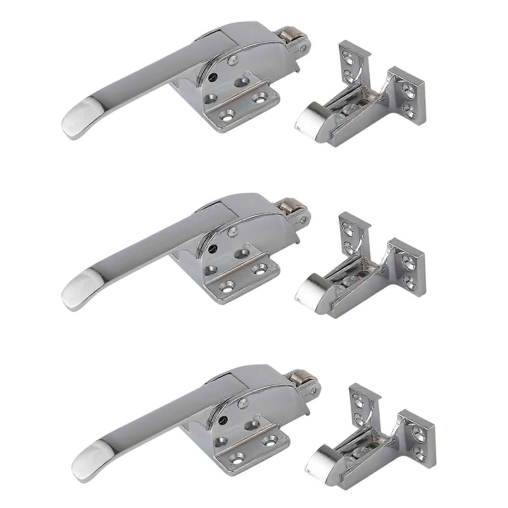 3x Stainless Steel Spring Loaded Walk In Freezer Cooler Door Handle Latch