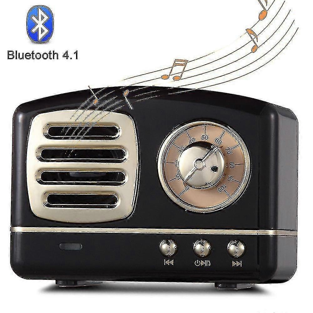 Good Quality Portable Battery Radio Retro With Bluetooth Speaker, Gils Gift Retro Black