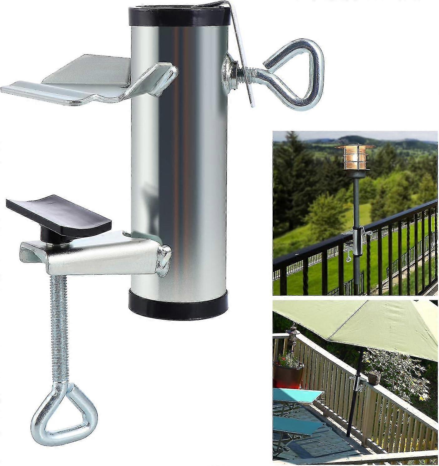 Deck Umbrella Clamp, Patio Balcony Umbrella Stand Clip, Parasol Holder, Mount To Picnic Table, Bleachers, Railing - xinxx