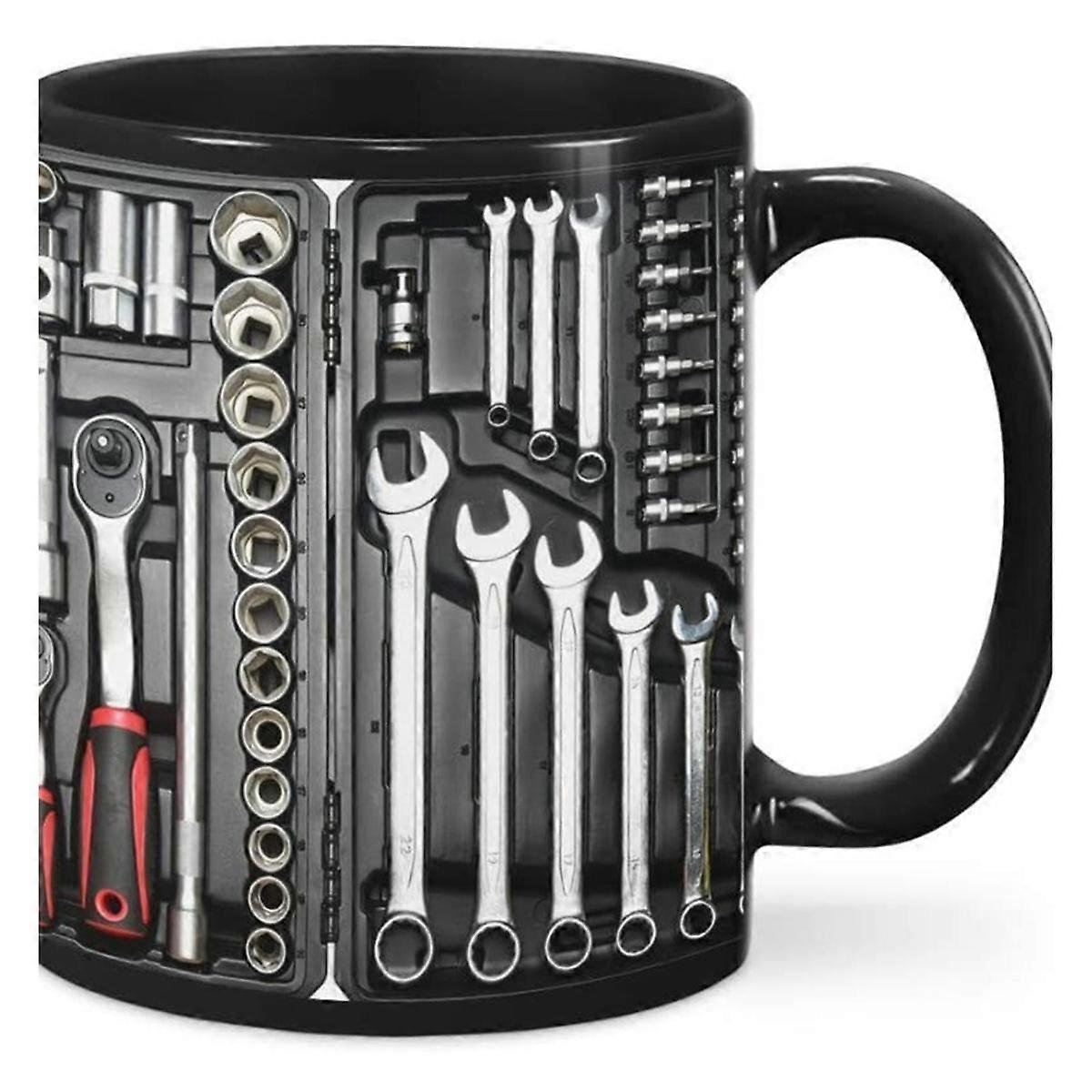 Mechanic Toolbox Set Mug Funny Coffee Cup for Mechanics Large Capacity Ceramic Tea Mug for Beer Whi