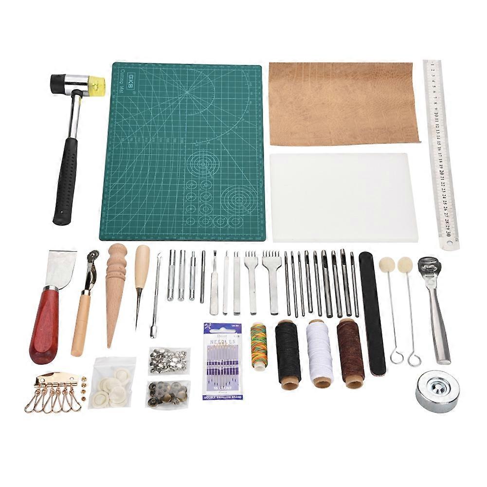 42pcs Leather Craft Tools punch Kit Stitching Working Stitching Groover Sewing Set