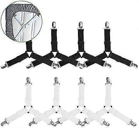 8pcs Fitted Sheet Stretcher, 3-way Adjustable Triangle Straps With Heavy Duty Clips, Elastic Straps For Bed Sheets For Mattress Covers And Sofa Cushio