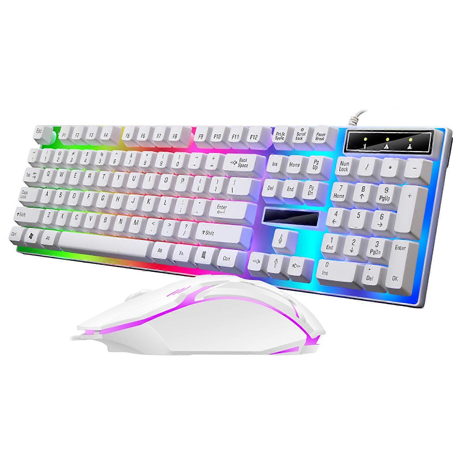 2Pcs G21B Office Mouse Backlight Wired USB Mechanical Gaming Keyboard Mouse for Office
