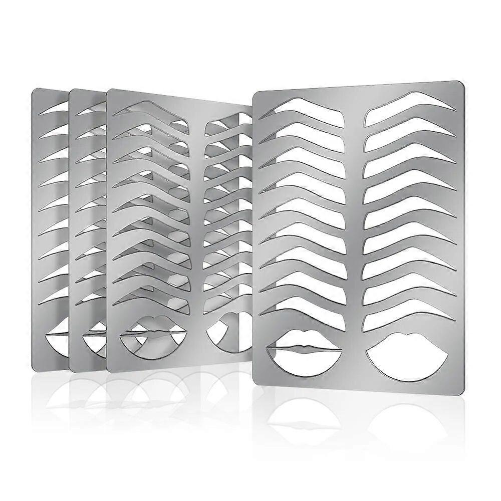 1pcs Microblading Reusable Practice Stencil Eyebrow & Lips Metal Template Shape Permanent Makeup Tattoo Training Supplies