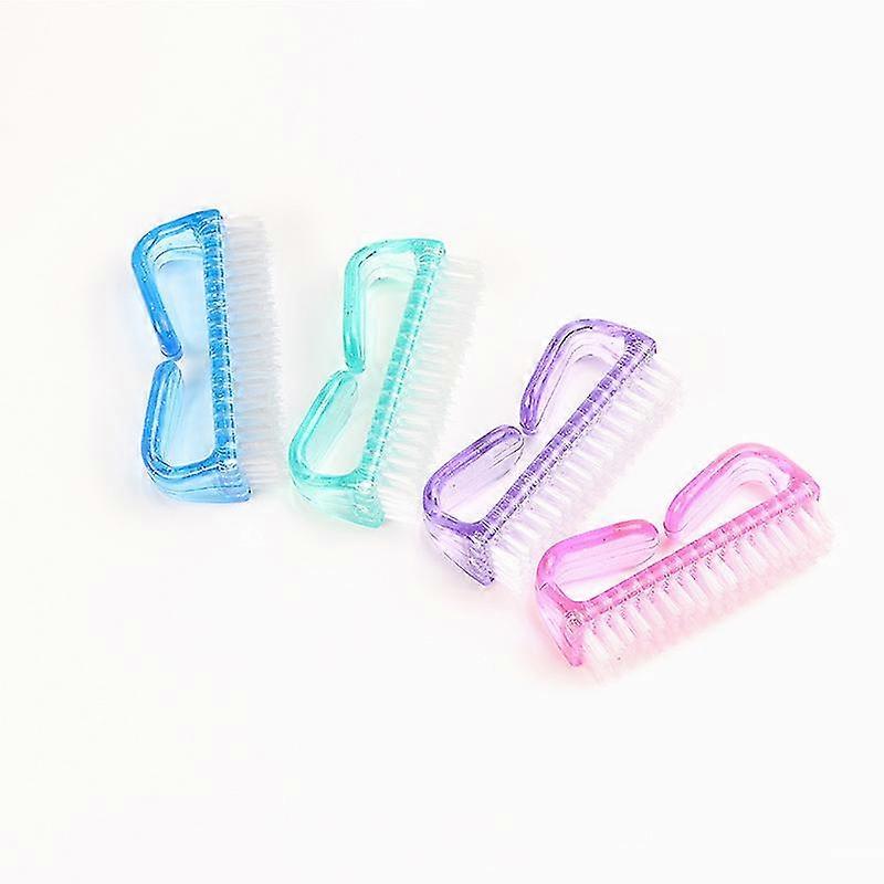 4pcs Handle Grip Nail Brush Fingernail Scrub Cleaning Brushes