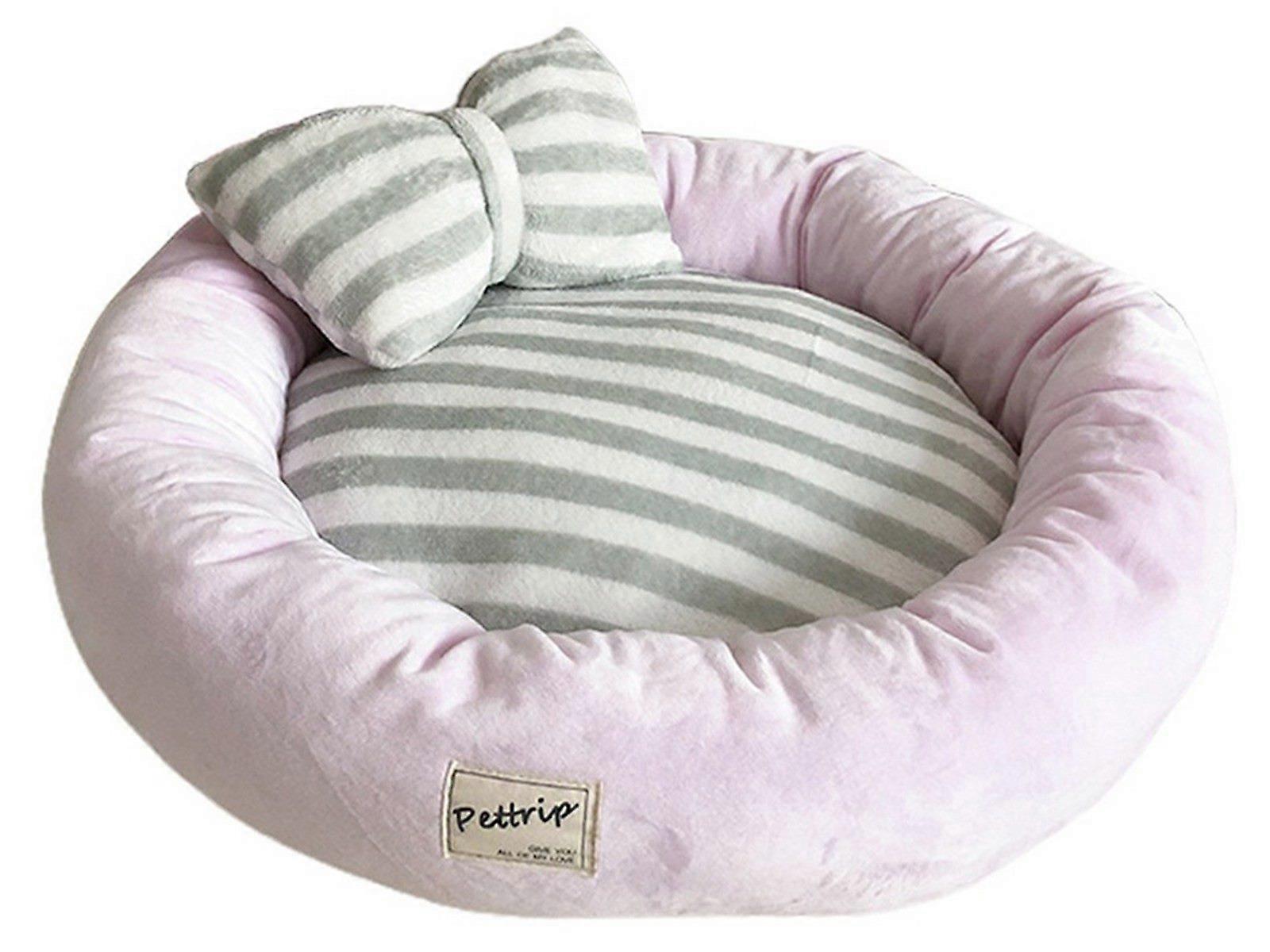 65cm Pet Bed with Pillow Pink