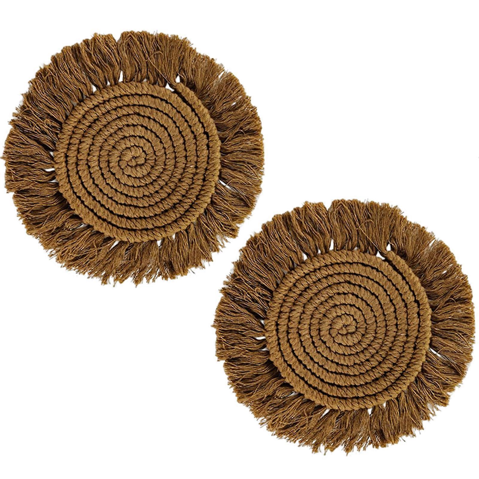 Scandinavian Hand-Woven Insulation Mat Soft and Durable Materials for Desktop