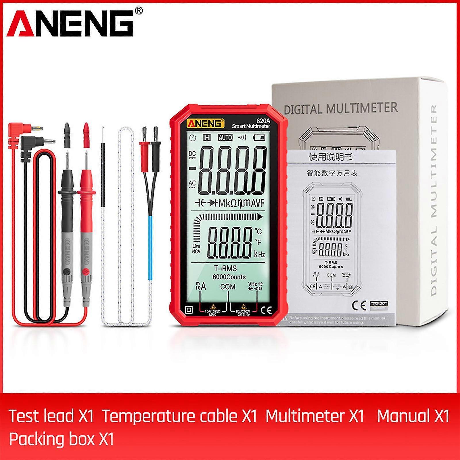Aneng Digital Multimeter 620a 6000 Counts Ncv Auto-ranging Voltmeter Volt Meter Multimeter Electric Voltage Tester Voltmeter