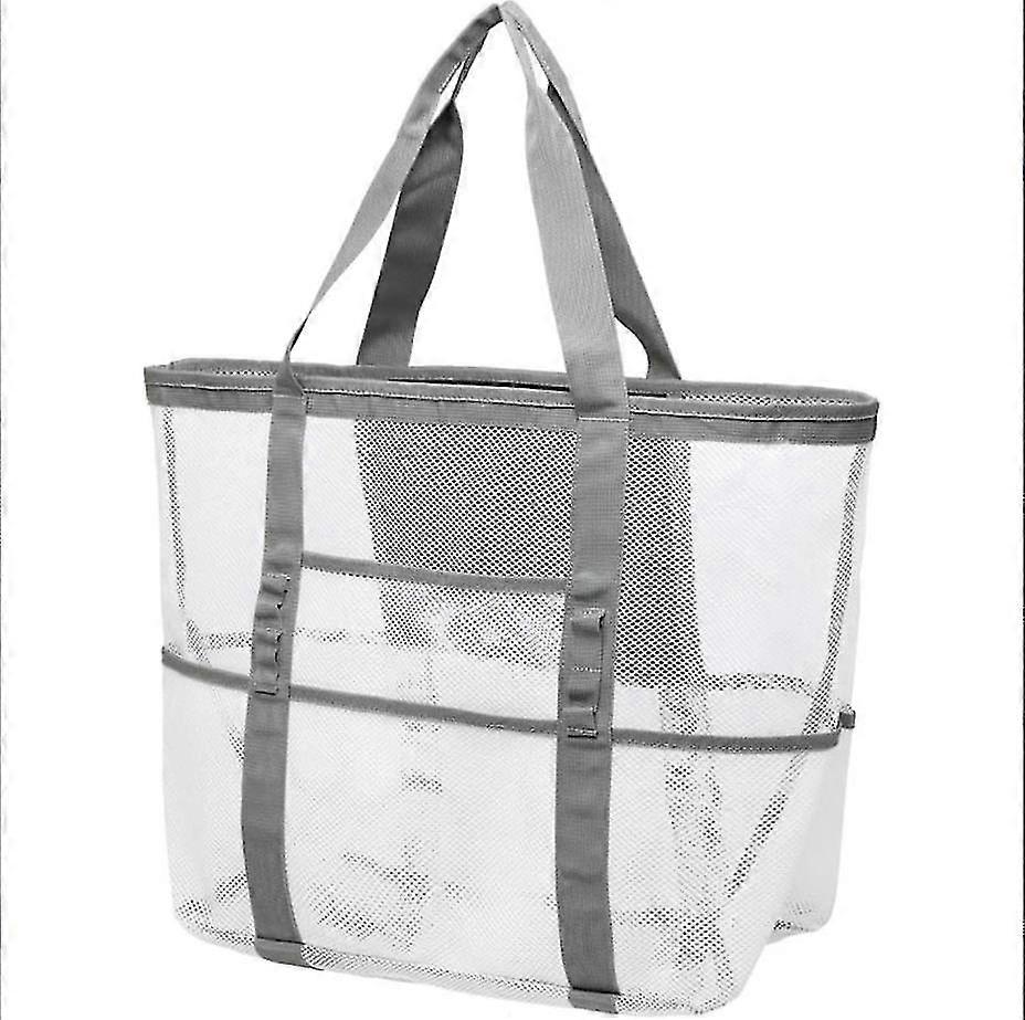 Beach Bag, F-color Mesh Beach Bag Oversized Beach Tote 9 Pockets Beach Toy Bag