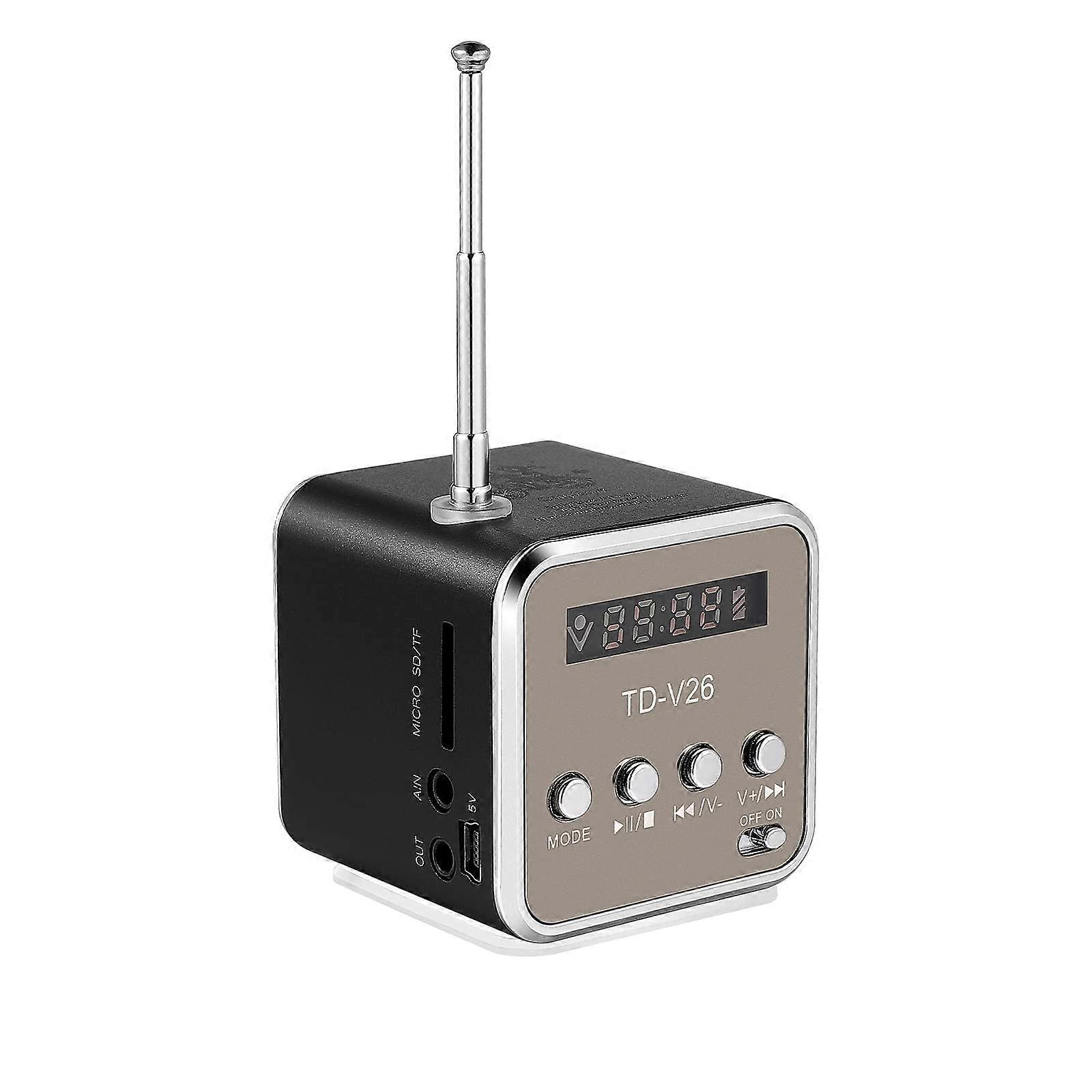Mini Speaker Digital Portable Music MP3/4 Player Micro SD/TF USB Disk Speaker FM Radio Mini Digital Display Screen Speaker Music Player 2024 New