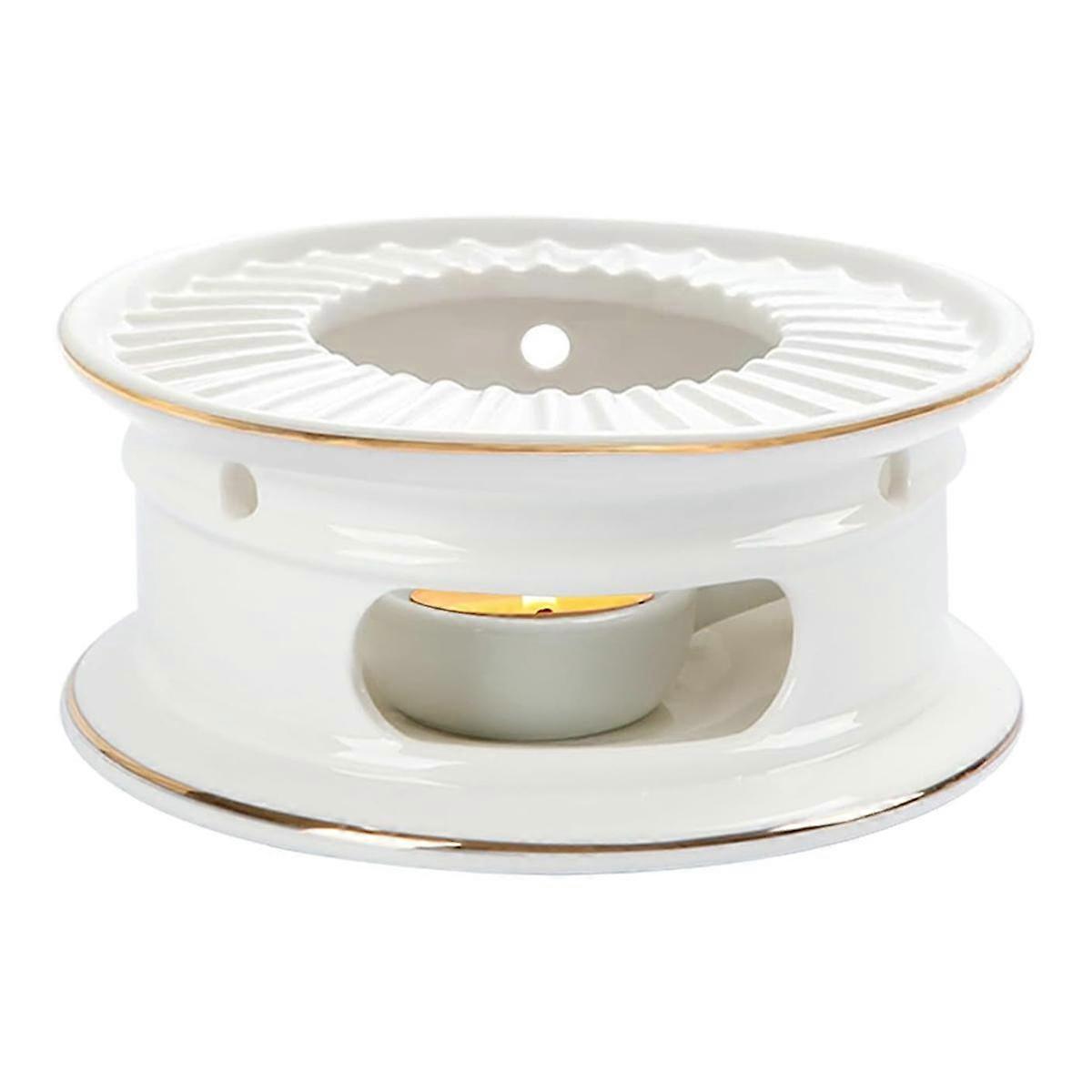 Teapot Warmer, Ceramic Tea Warmer with Tealight Holder, Teapot Heater for Heating Coffee, Milk, Tea