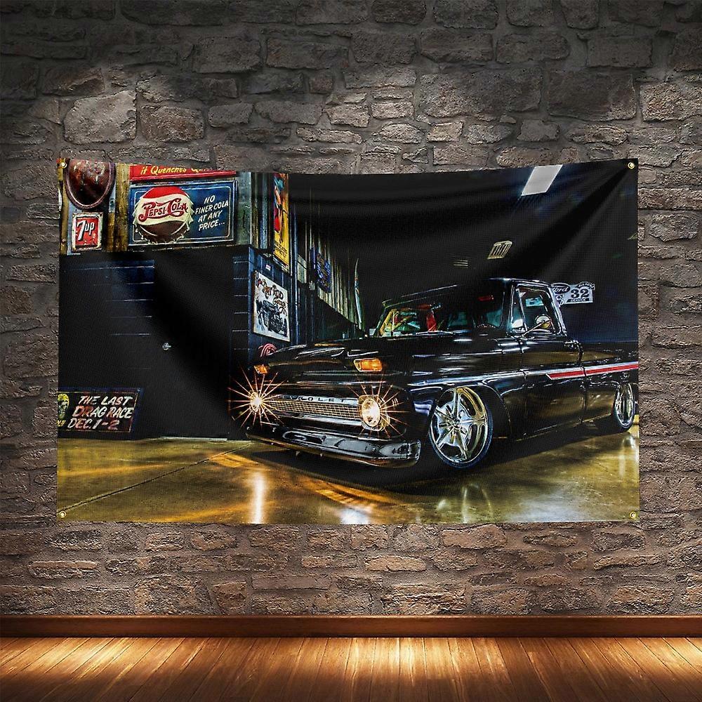 Lowrider Truck Flag Polyester Digital Printing Classic Cars Banner