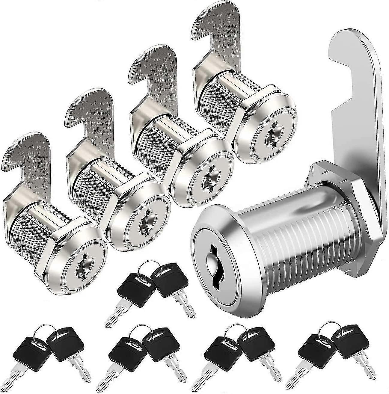 Mailbox Lock 20mm Cam Cam Lock Cylinder Lock Mailbox Cupboard Cabinet Drawer Lock With 10 Keys (5 Pieces)
