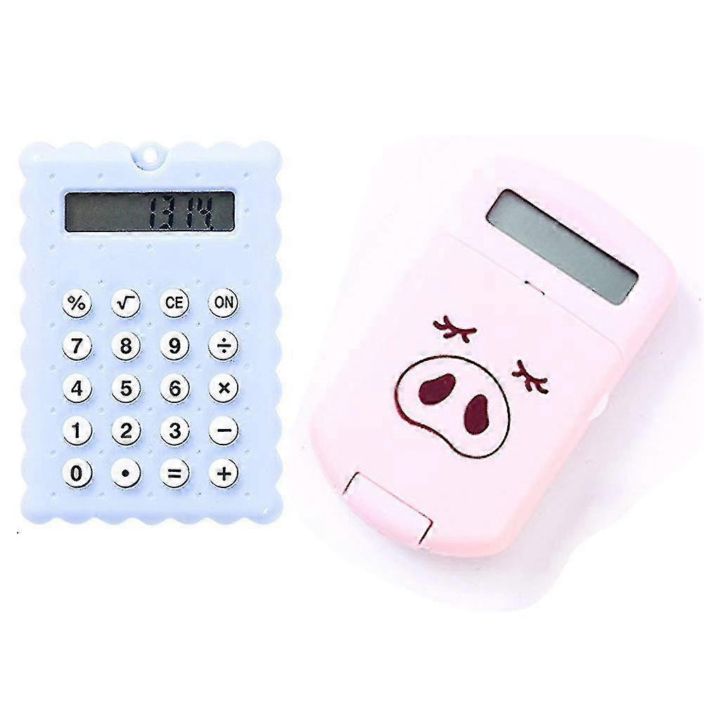 Sxbd 2 Pcs New Small Fresh Carry Calculator Cute Mini Students Pig Pig Calculator Portable Computer Office Supplies