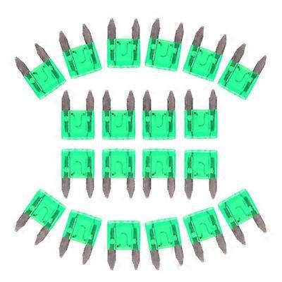 100 PCS Auto Mini Blade Fuse, DC 12V 30A(Green)