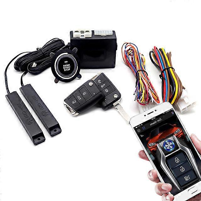 Universal Auto Start Stop Keyless Entry System Engine Start Alarm System Push One-Button Start System Remote Car Accessories