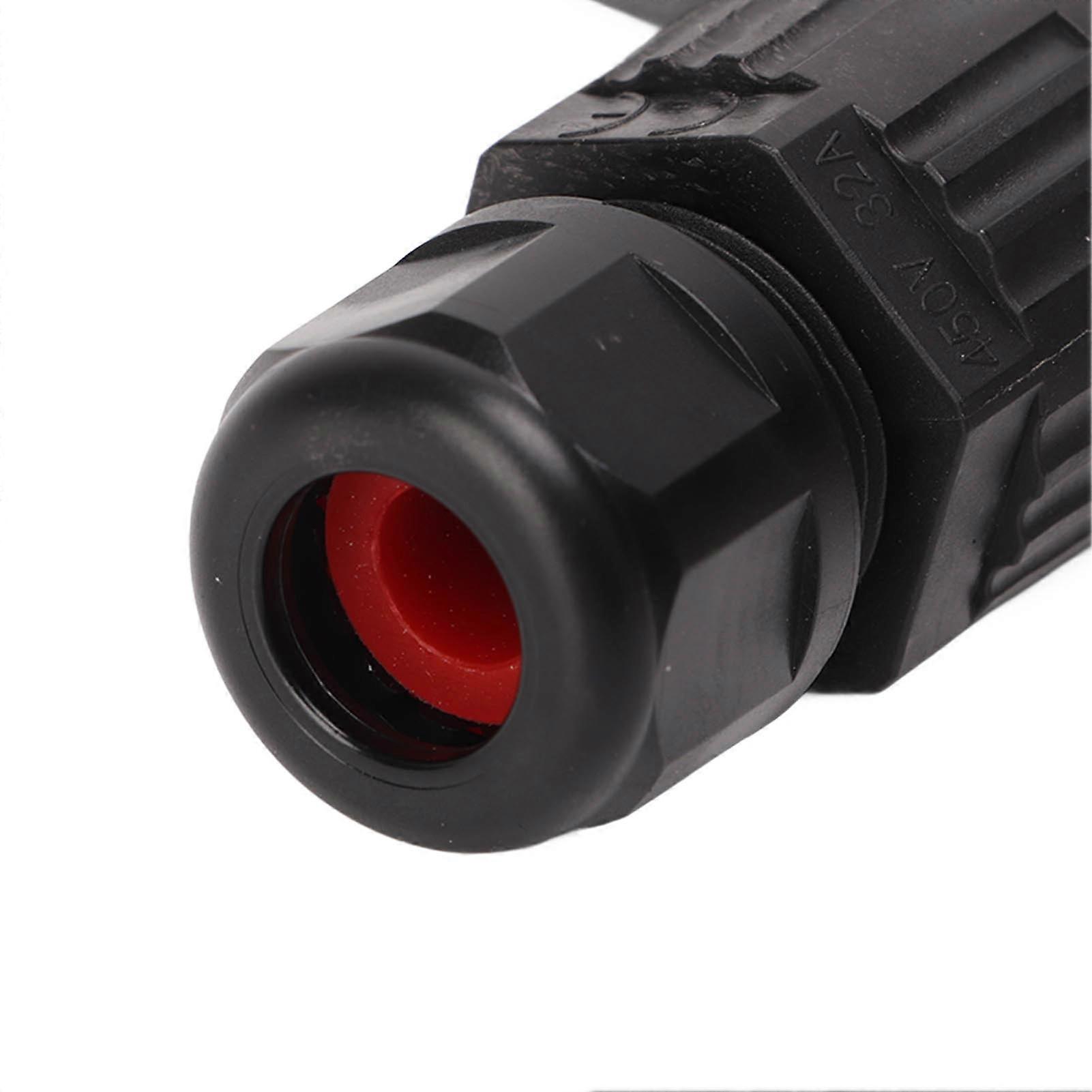 2Pcs T Type Waterproof Connector 5 Pin IP68 Waterproof Outdoor Street Lamp Wire Connector 450V 32A