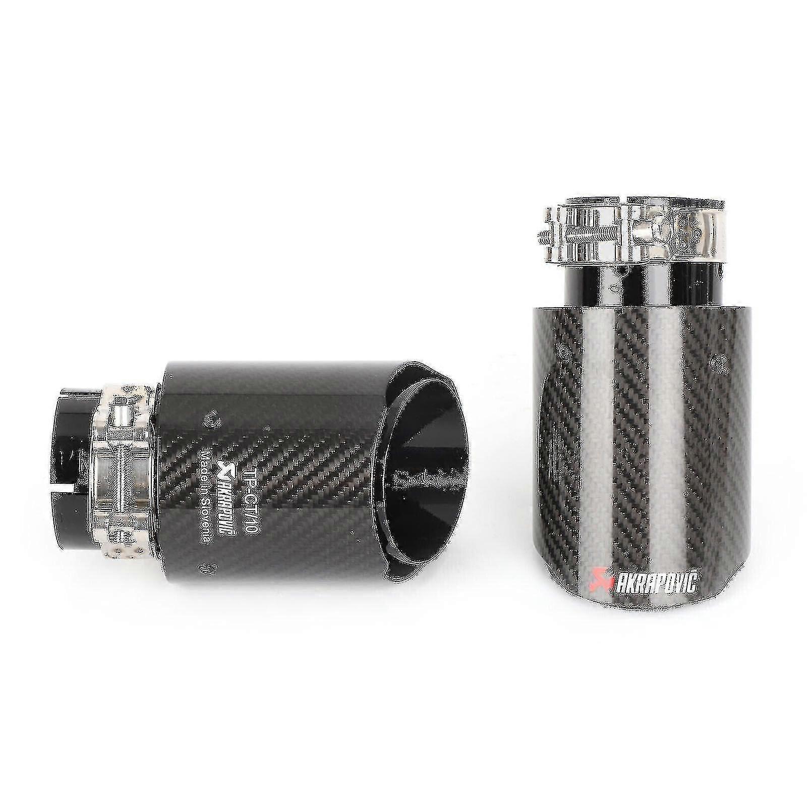 Bimirth 4" Akrapovic Gloss Carbon Fibre Exhaust Tips Universal Tailpipe