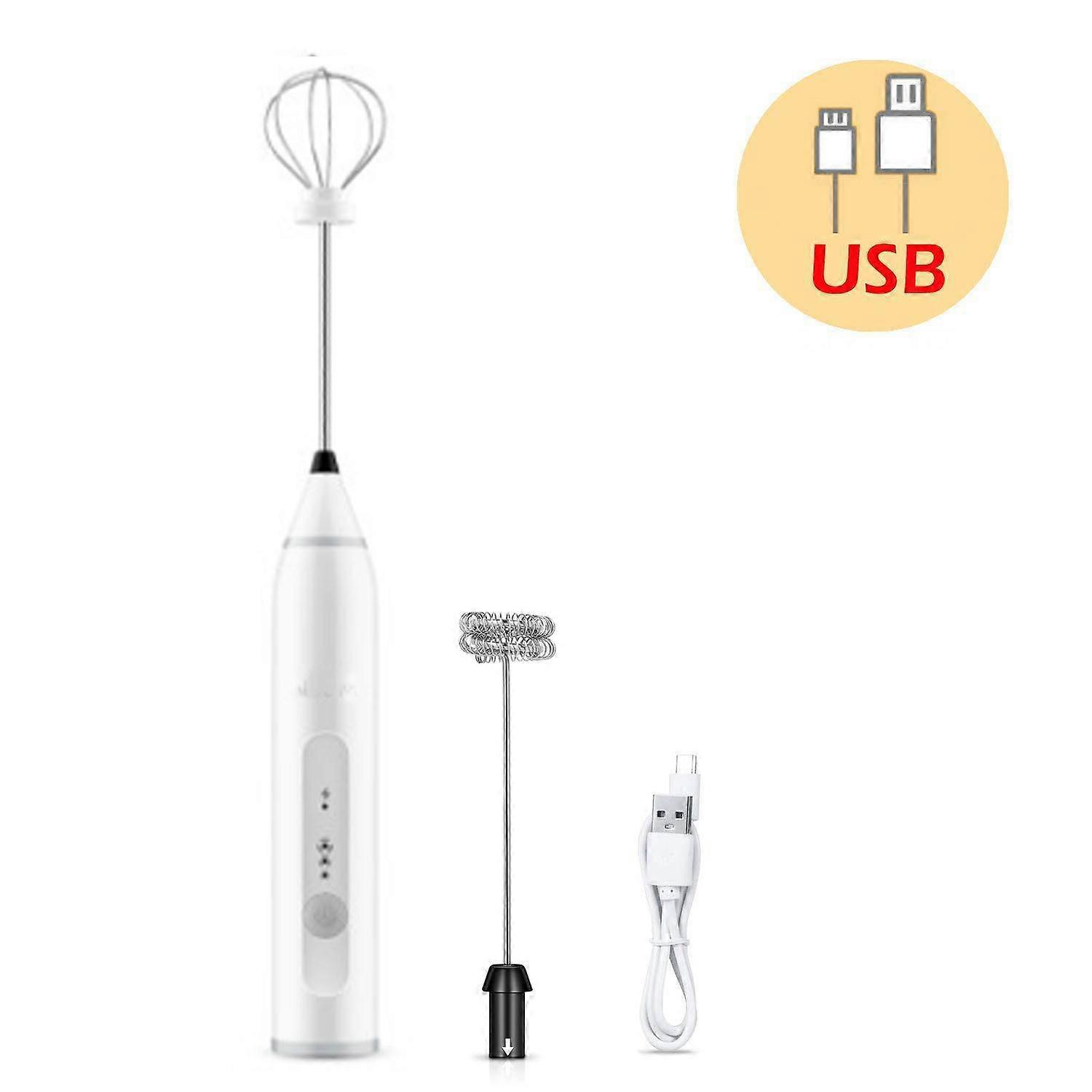 Electric Milk Frother Usb Rechargeable, Whisk, Frother,black