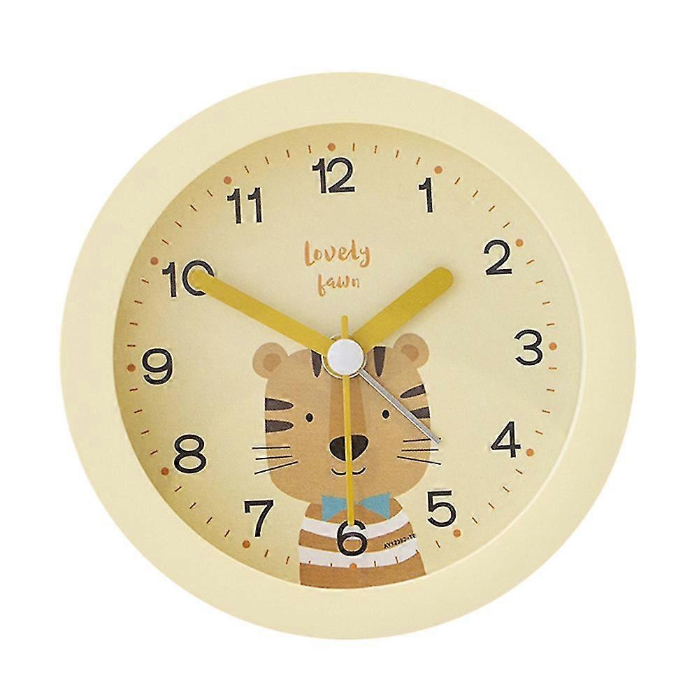 Children Alarm Clock Without Ticking Boys Girls Round Cartoon Light Alarm Clock Travel Alarm Clock Student Alarm Clock