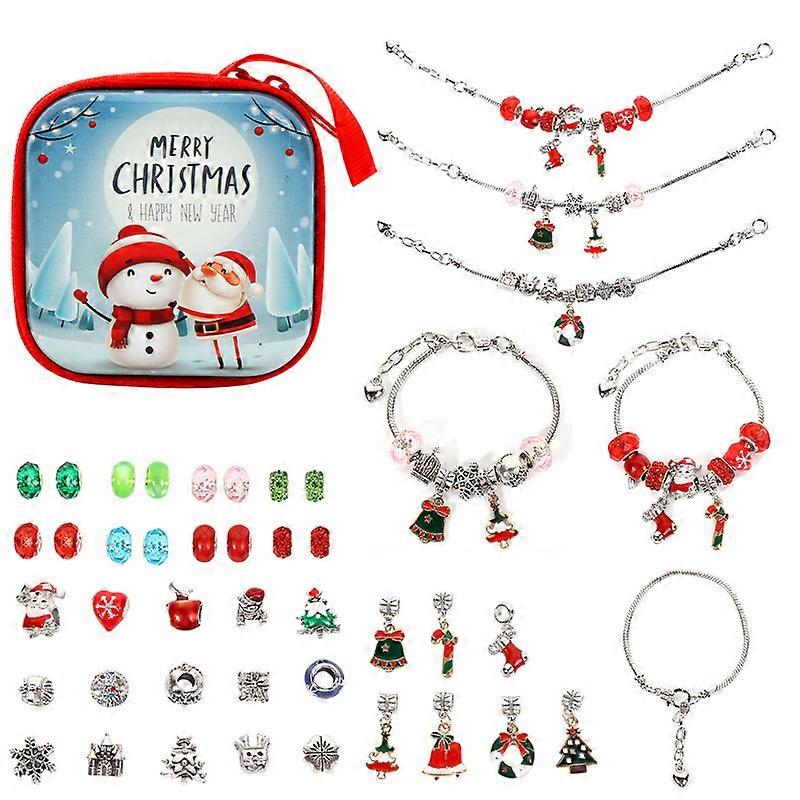 Christmas Diy Beaded Bracelet Crystal Glass Beads Children'S Bracelet Jewelry Gift Box Set