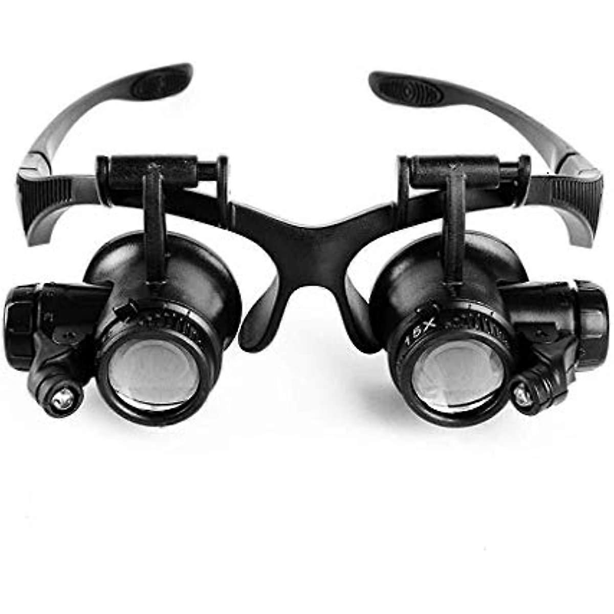 Glasses-Type Head-Mounted Glass Binoculars with Light Repair Clock 10 Times 15 Times 20 Times 25 Times Four Groups Multiple High Magnification