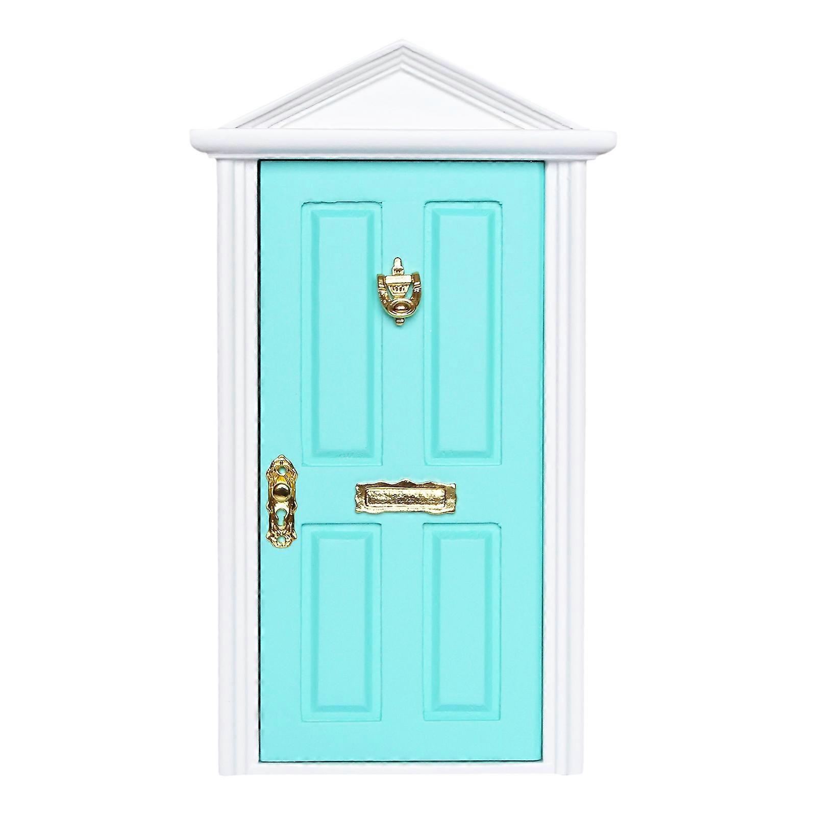 Dollhouse Door 4 Panel Design Accessories Wood Simulation Dollhouse Steepletop Door for Entertainment