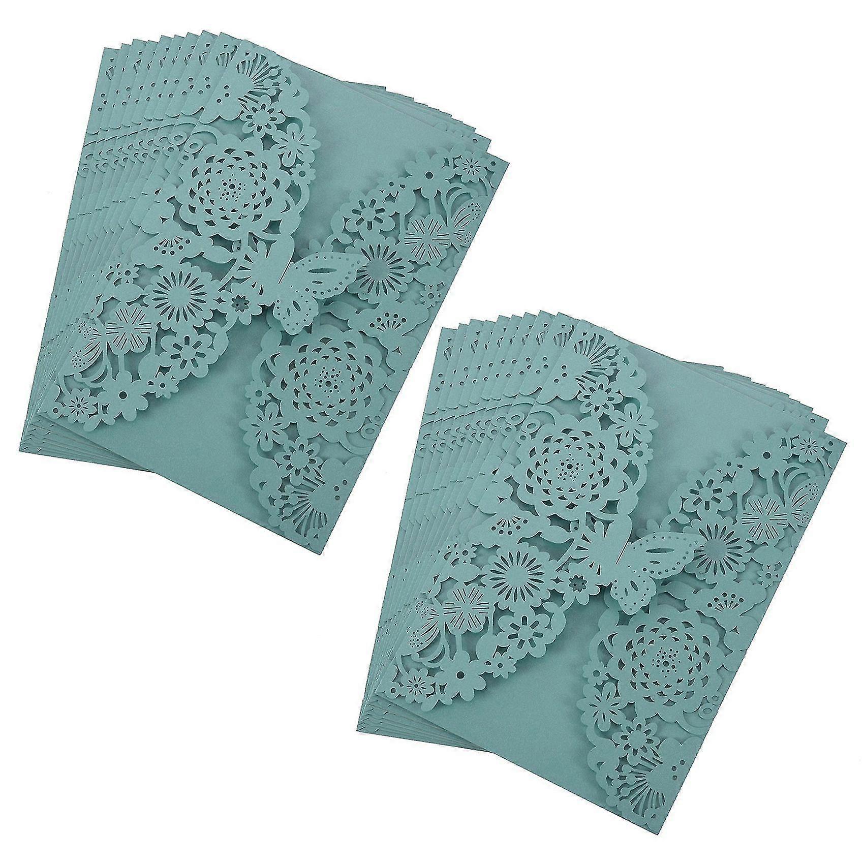 20x Delicate Carved Butterflies Romantic Wedding Party Invitation Card Envelope Invitations For Wed