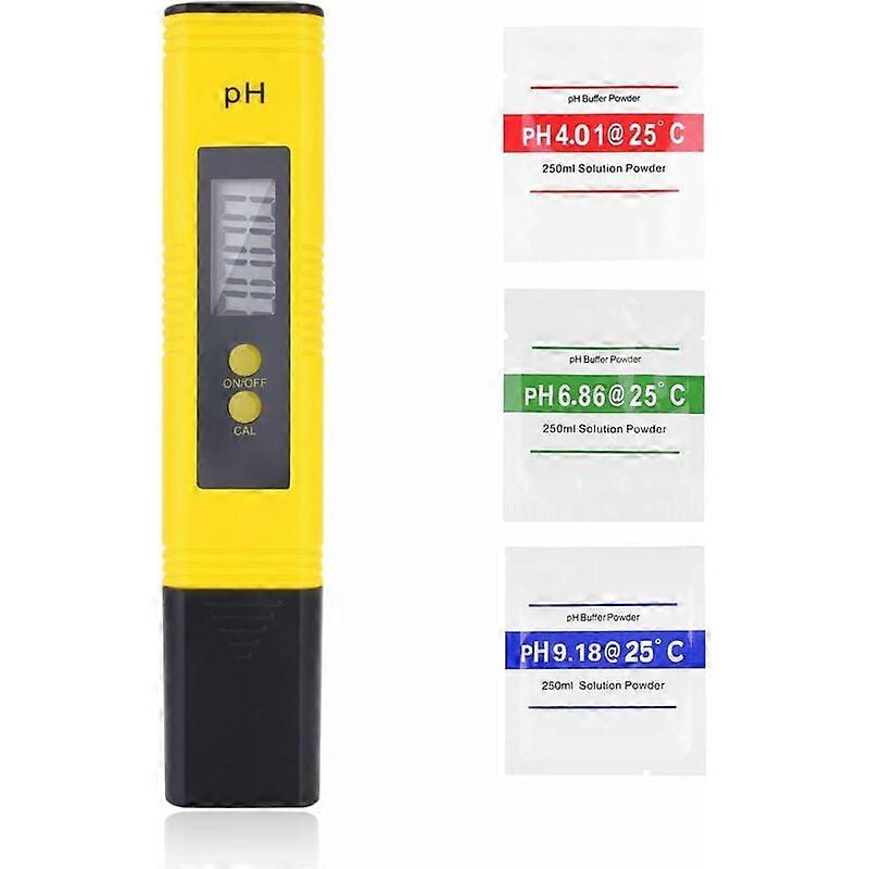 Digital PH Meter, Portable Digital PH Tester Reader 0.01pH Resolution, Test with 0-14 pH Measuring Range with ATC for Drinking Water, Aquariums, Hydro