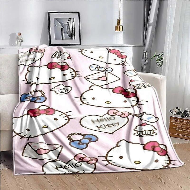 sød hej sød lyserød kat tæppe børn tæppe flannel tæppe til soveværelse sofa stol smuk picnic tæppe fødselsdagsgave