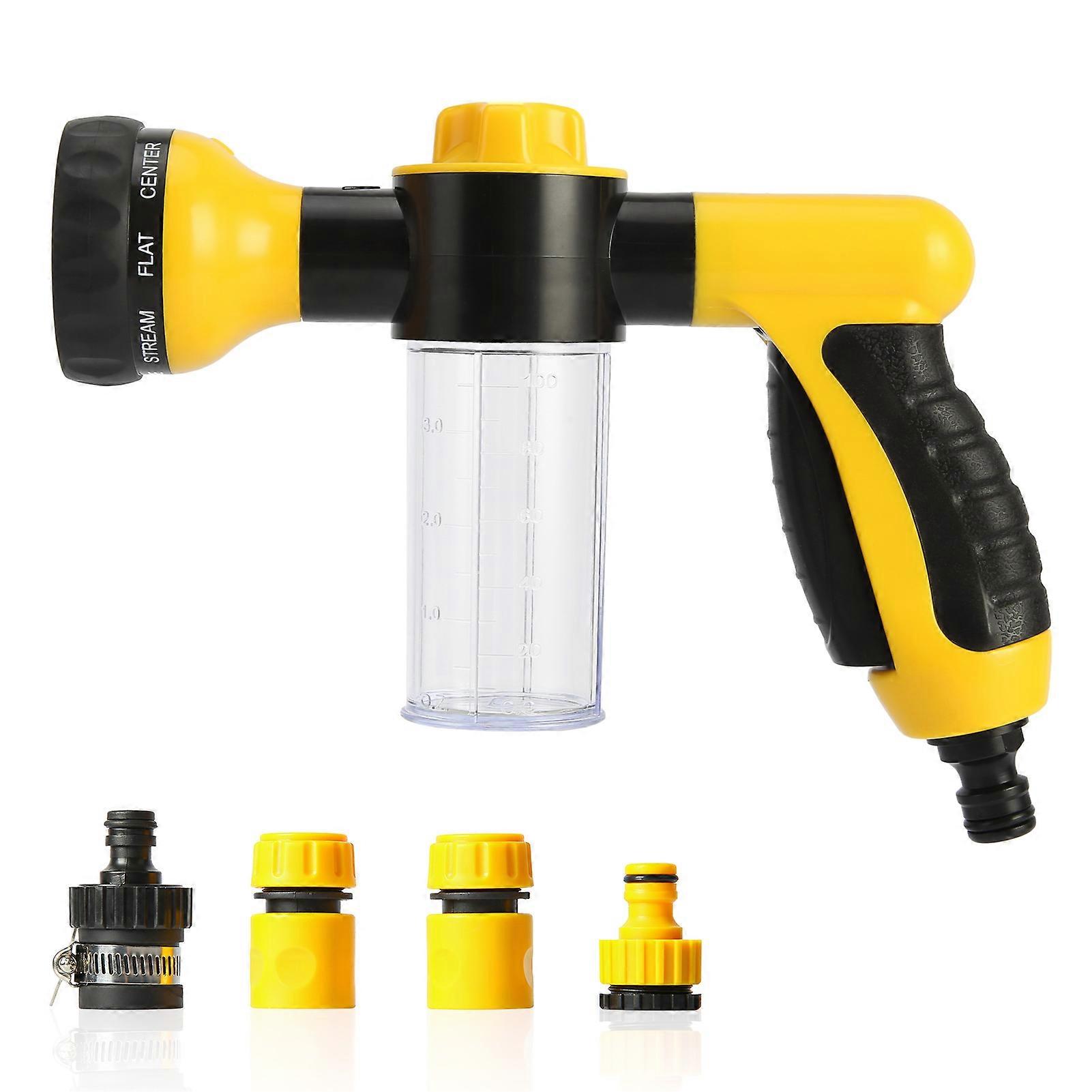 Car Wash Foam Sprayer 8 Modes Adjustable Hose Water Blaster with Quick Connectors to Any Garden Hose compatible Home Cleaning Plants Watering kaesi