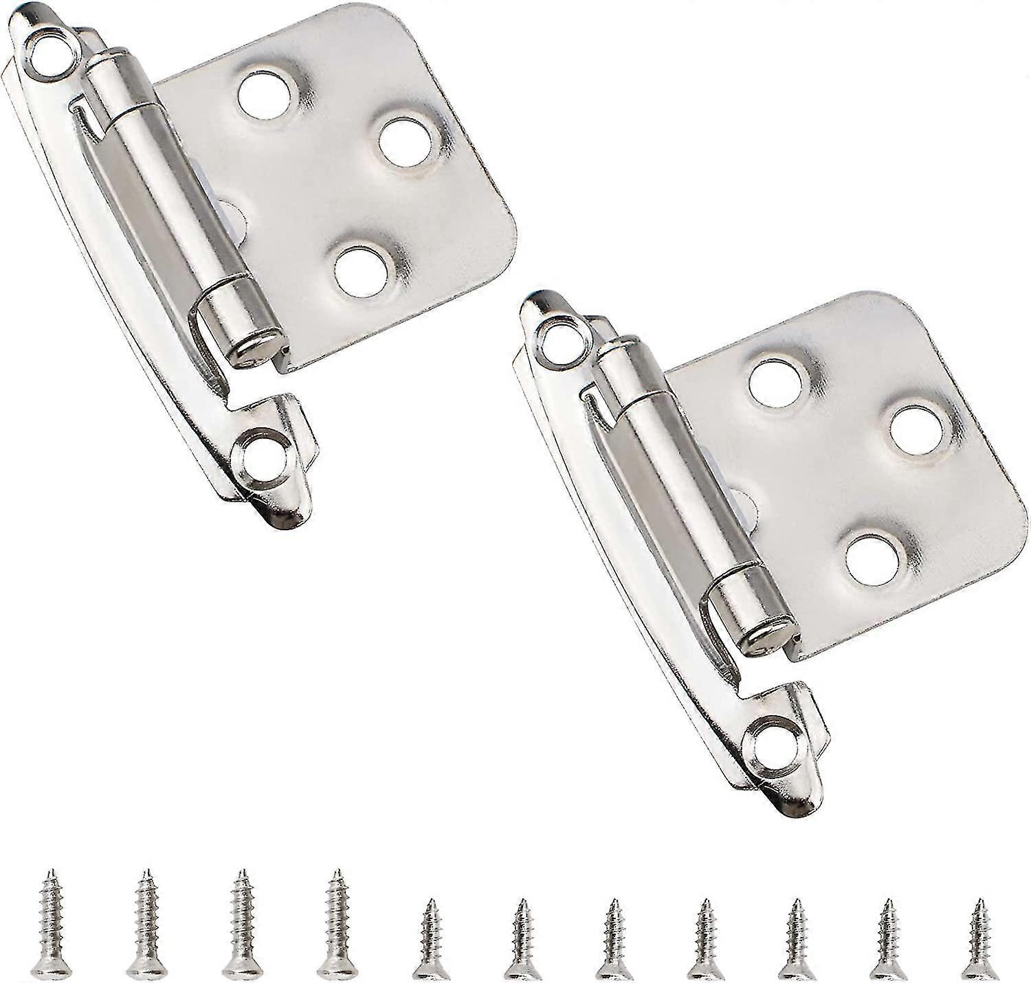 door hinges, 1 pair hinges for cabinet,cupboard,wardrobe doors (silver)