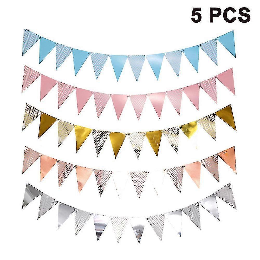 5m 5pcs屋外バンティングフラッグ、クリスマスパーティーのためのパンティングペナント