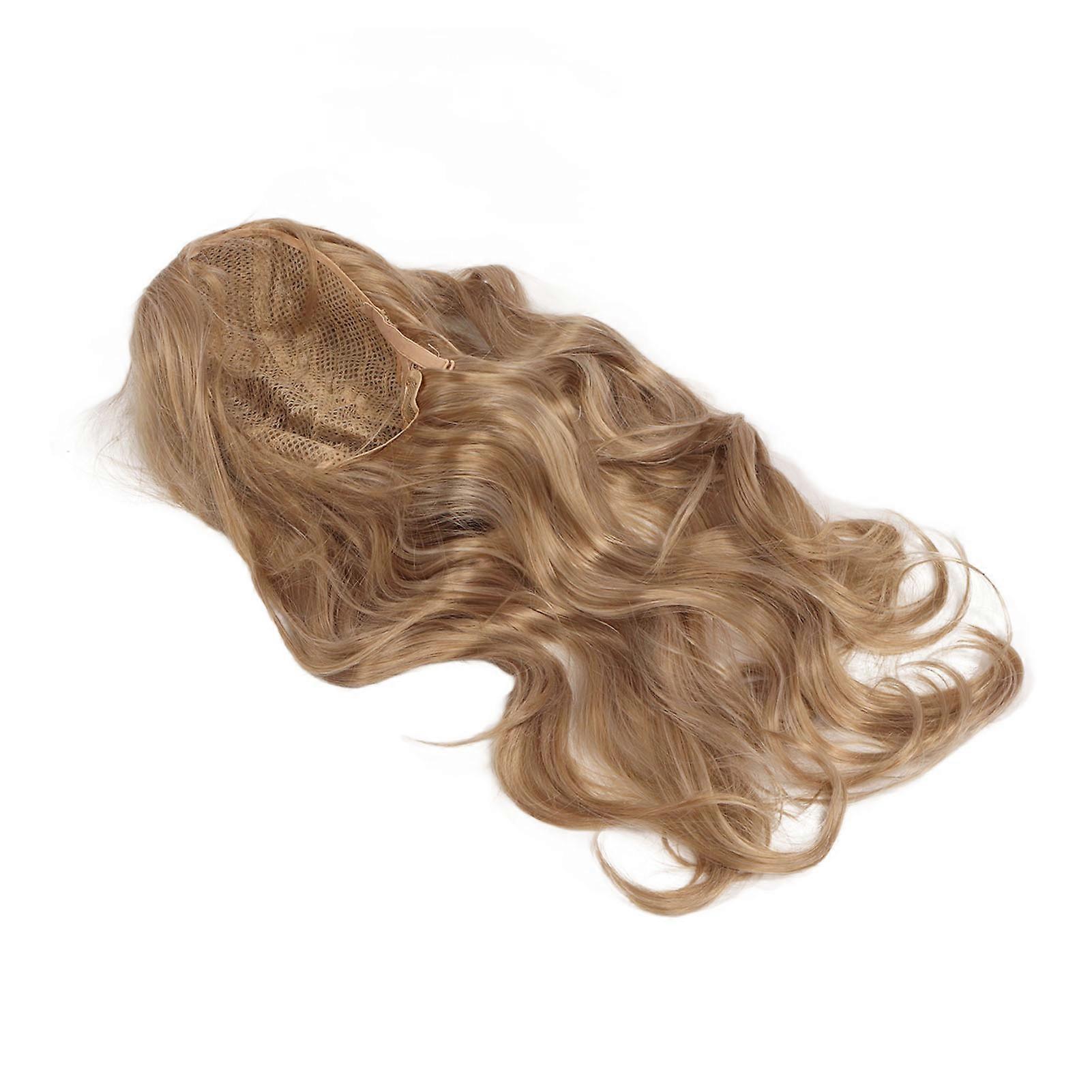 Long Blonde Wave Wig Fashion Beautiful Soft Easy to Care Curly Wig for Women Daily Party Use