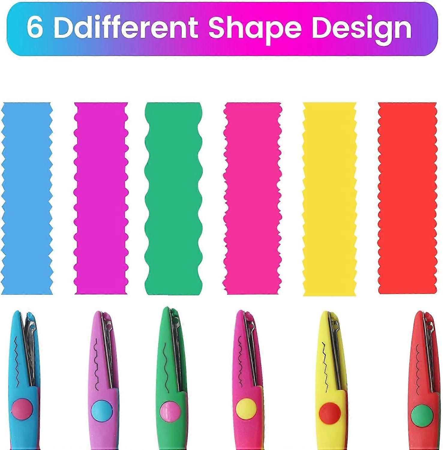 Children's Craft Scissors Set of 6 Children's Zigzag Scissors 8 Pieces ...
