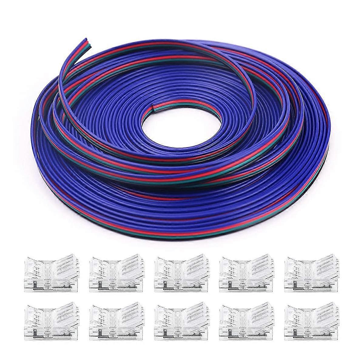 16.4Ft RGB LED Wire 22 AWG 4Pin RGB Wire with Connector 22 Gauge 4 Colors RGB for RGB LED Strips 35