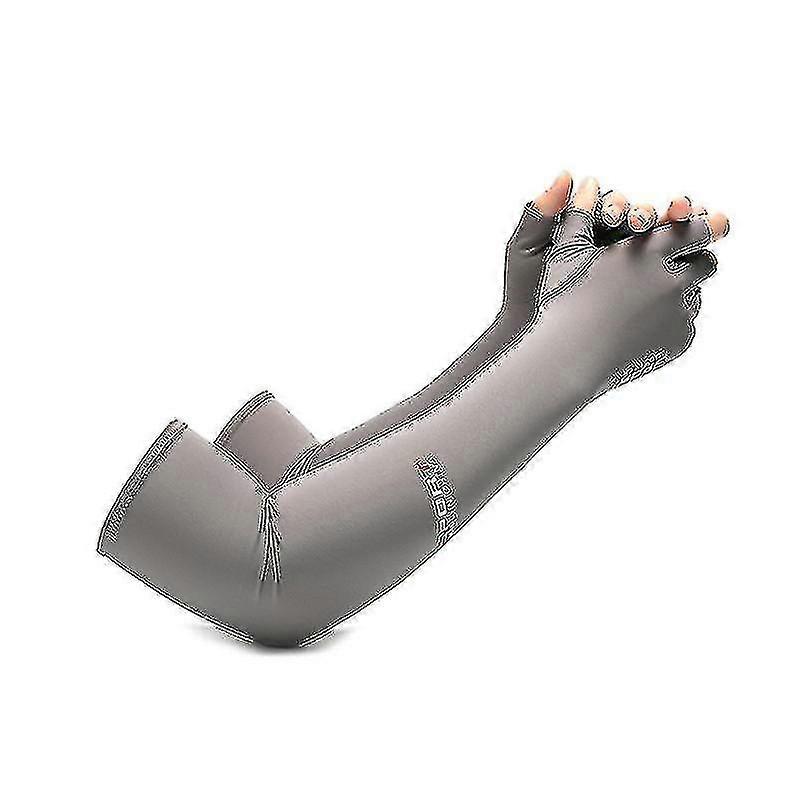 Sunscreen Five Finger Ice Sleeve - Half Finger Gray