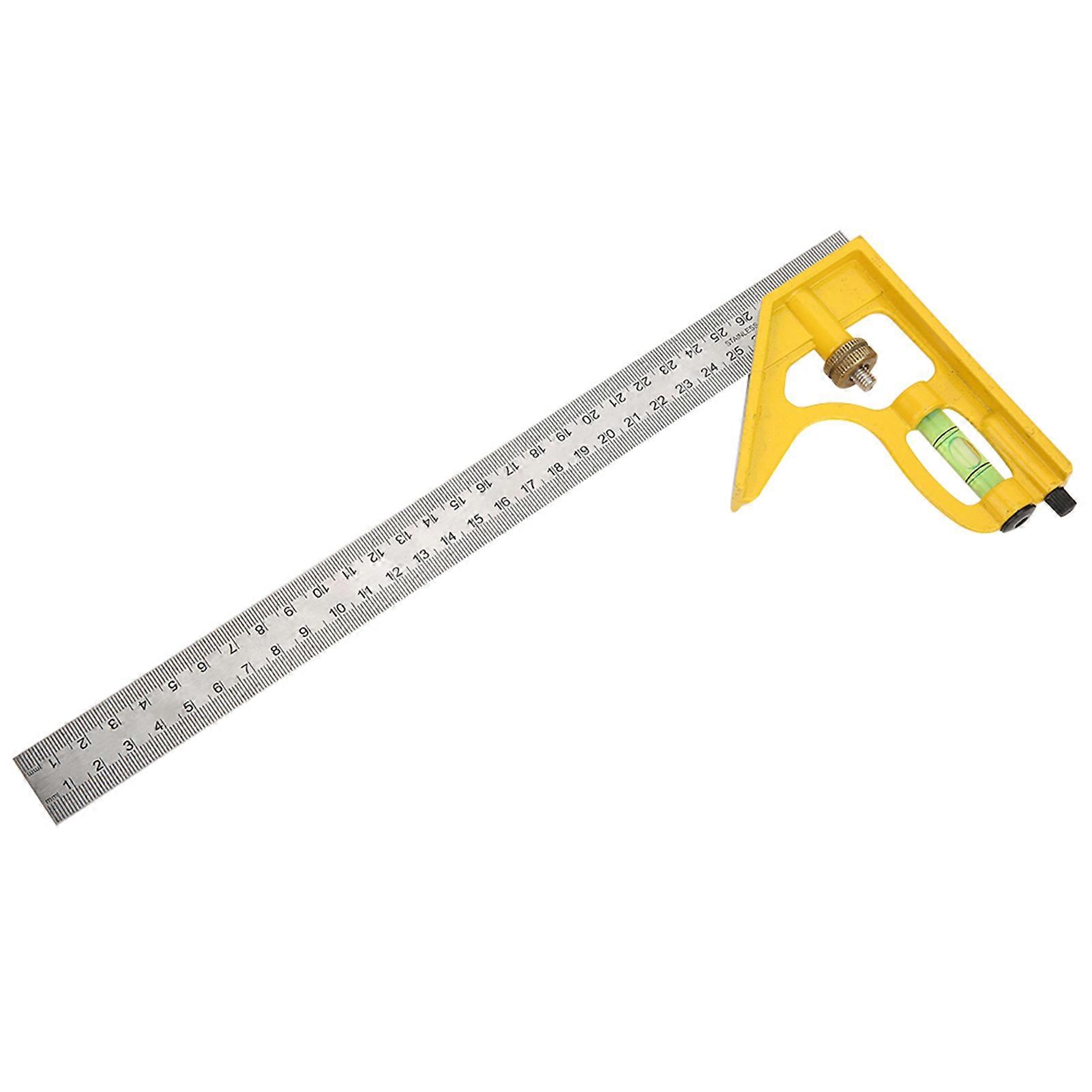 300MM Adjustable Multi Function Right Angle Combination Square 45/90 Measuring Ruler with Level
