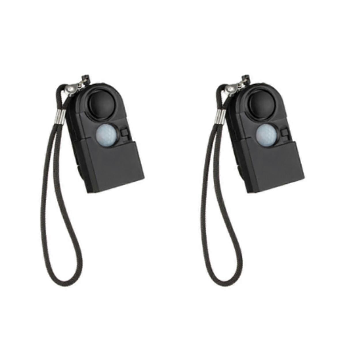 Lot de 2 mini détecteurs de mouvement infrarouges portables pour camping et voyage, alarme sans fil 120 dB pour la maison