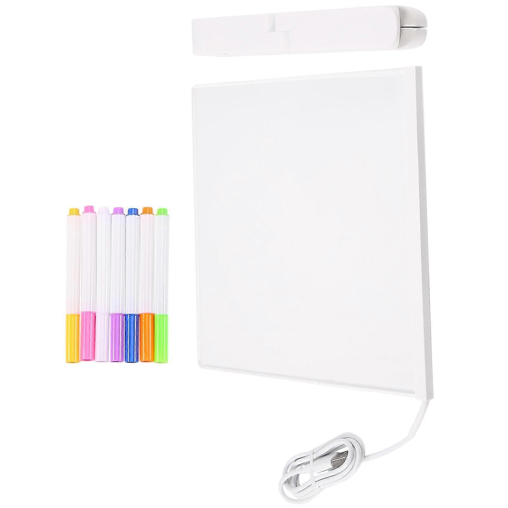 Led Acrylic Message Board Light Usb Luminous Drawing Board Memo With Bracket Children's Gift,20x20c
