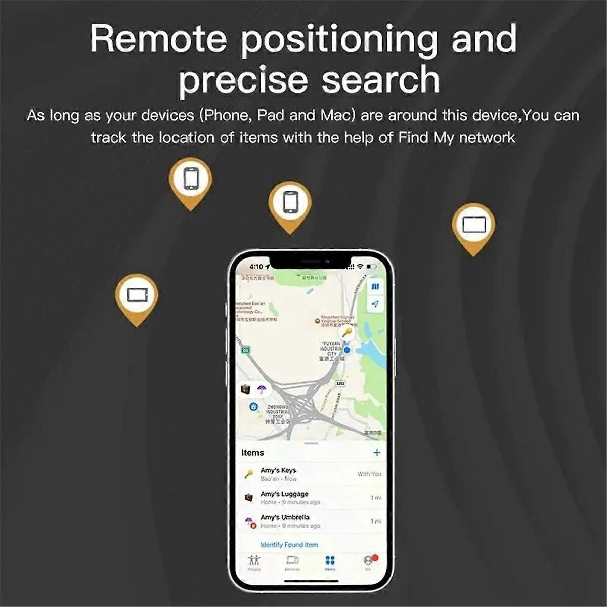 Bluetooth GPS Tracker for Air Tag Replacement Via Find Locate Bag Bottle Card Wallet Bike Keys Finder White