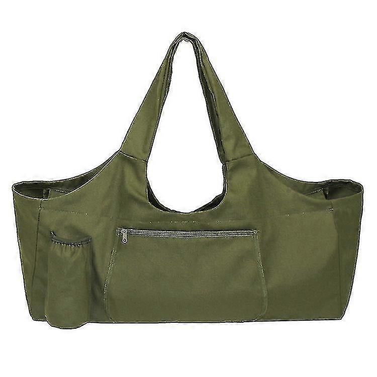 Yoga Mat Bag Large Yoga Mat Tote With Panniers With Side Pockets And Zippers - Green_