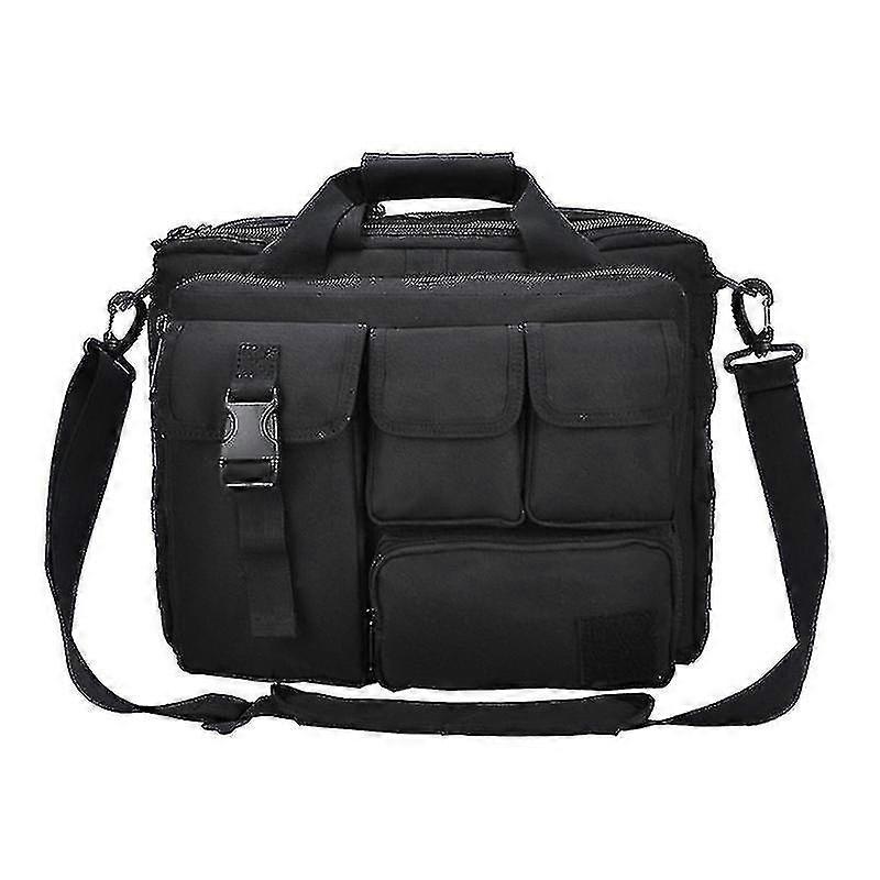 17インチメンズミリタリーラップトップメッセンジャーバッグ多機能戦術的ブリーフケースコンピュータショルダーハンドバッグパイロットバッグ、ブラック