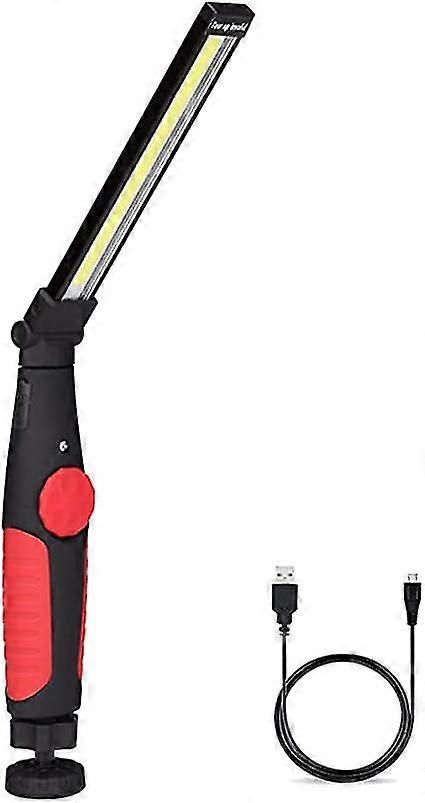 Led Work Light Rechargeable Usb Inspection Lamp, Rotatable Cob Work Lights Slim Lamp avec interrupteur rotatif et base