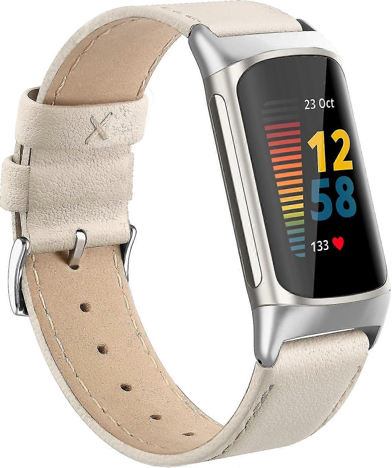 Genuine Leather Replacement Strap For Fitbit Charge 5 - Soft And Breathable